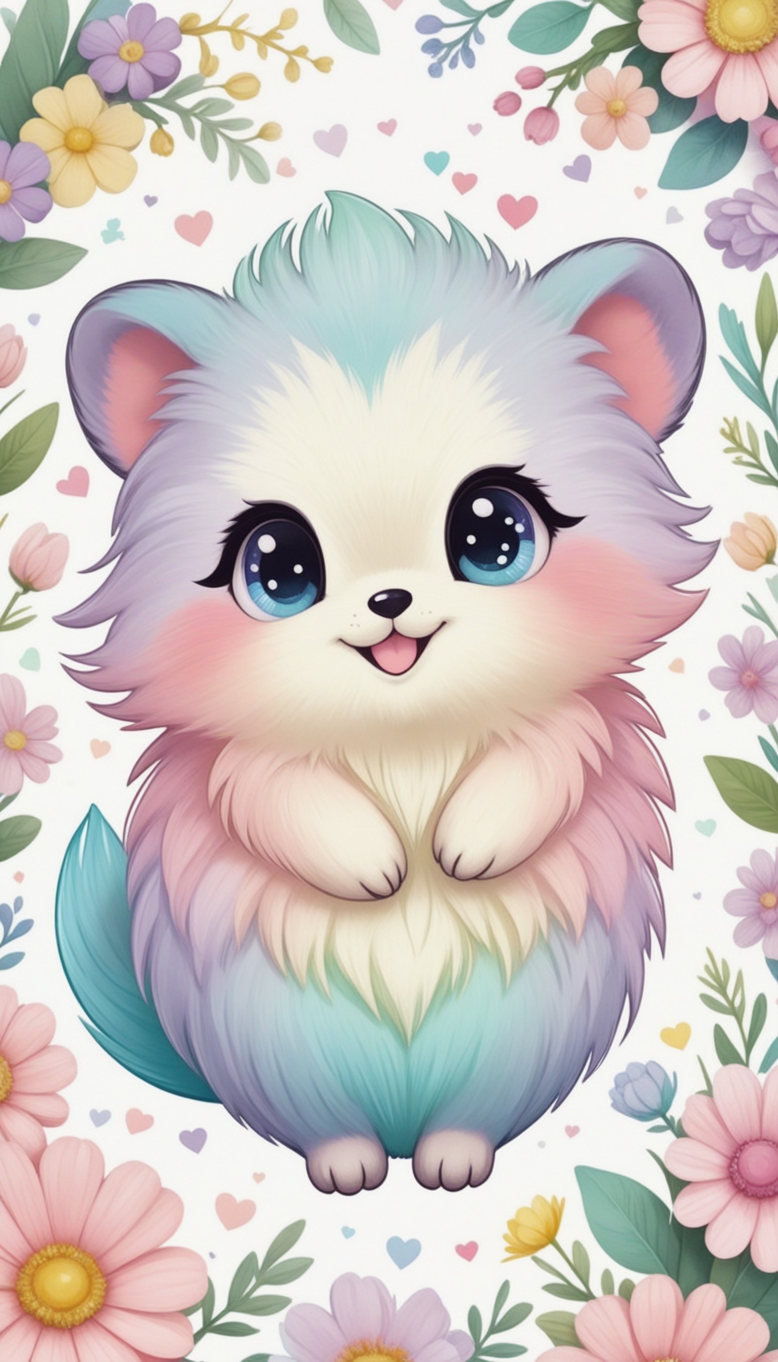 Sticker of a cute, round little animal with big, sparkling eyes and a gentle smile on its face. It h XL 0.jpg